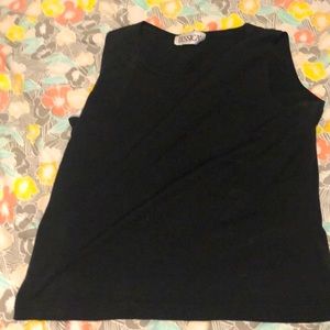 Black 2 inch thick strapped tank top